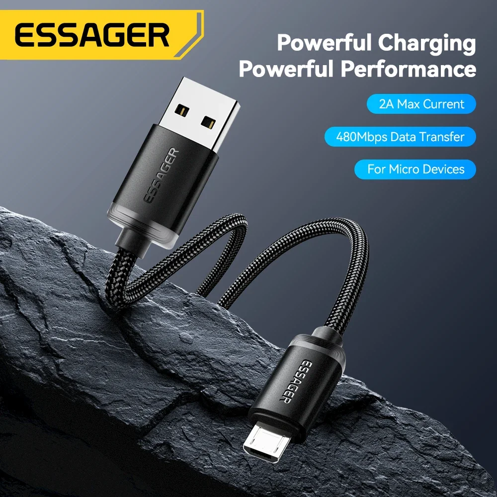 Essager Micro USB Cable 2A Fast Charging USB Cable for  Xiaomi Realme Redmi Samsung Huawei Mobile Phone USB Data Charger Wire 3M-2