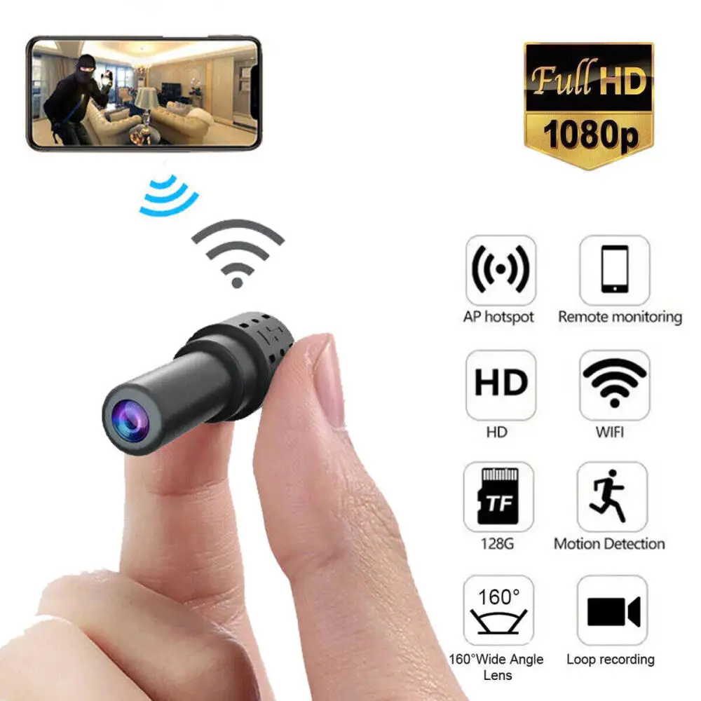 4K HD Mini IP Camera 128GB 1080P Wireless WLAN WiFi Camera Surveillance Camera Spycam Webcams for detection,monitoring,recording