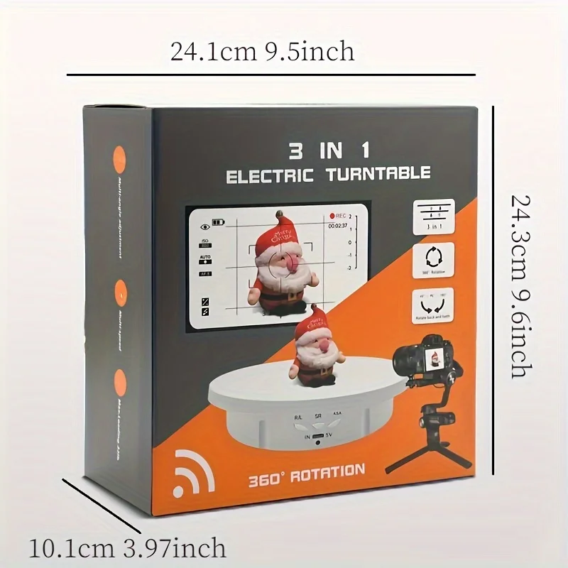 Photography Turntable Electric Rotating Display Stand 360 Degree with Remote Control Motorized Turntable for Photos or Videos-5