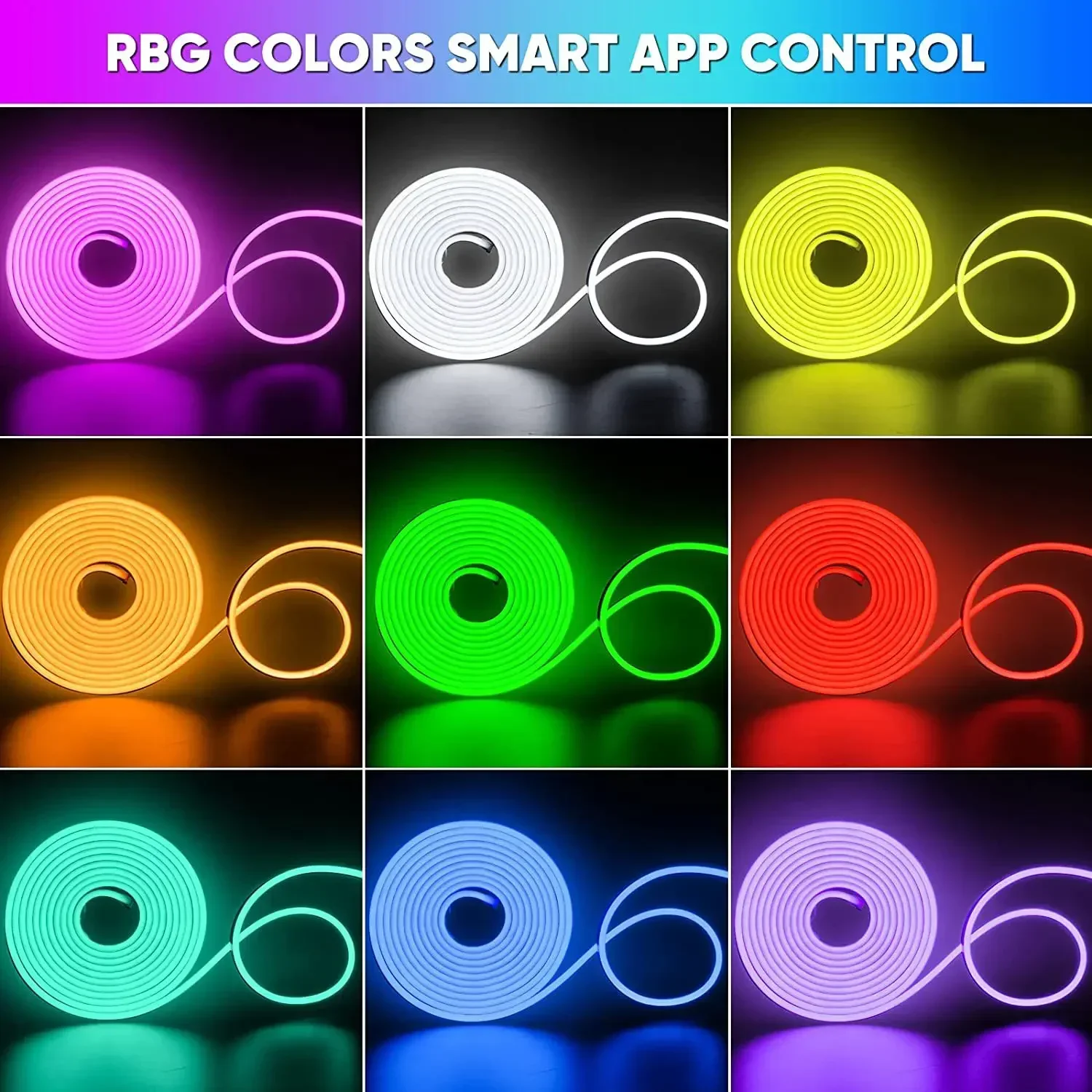 5V RGB Neon Strip Light 1M 2M 3M 5M USB Waterproof Flexible Ribbon Tape Neon Lights With Bluetooth Remote Control For Home Decor-2