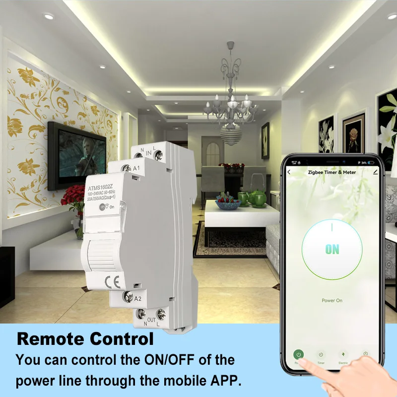 Tuya Smart Life ZigBee 20A Switch and Timer Power Monitor Energy Meter Remote Control Supports Google Home Alexa Home Automation-5