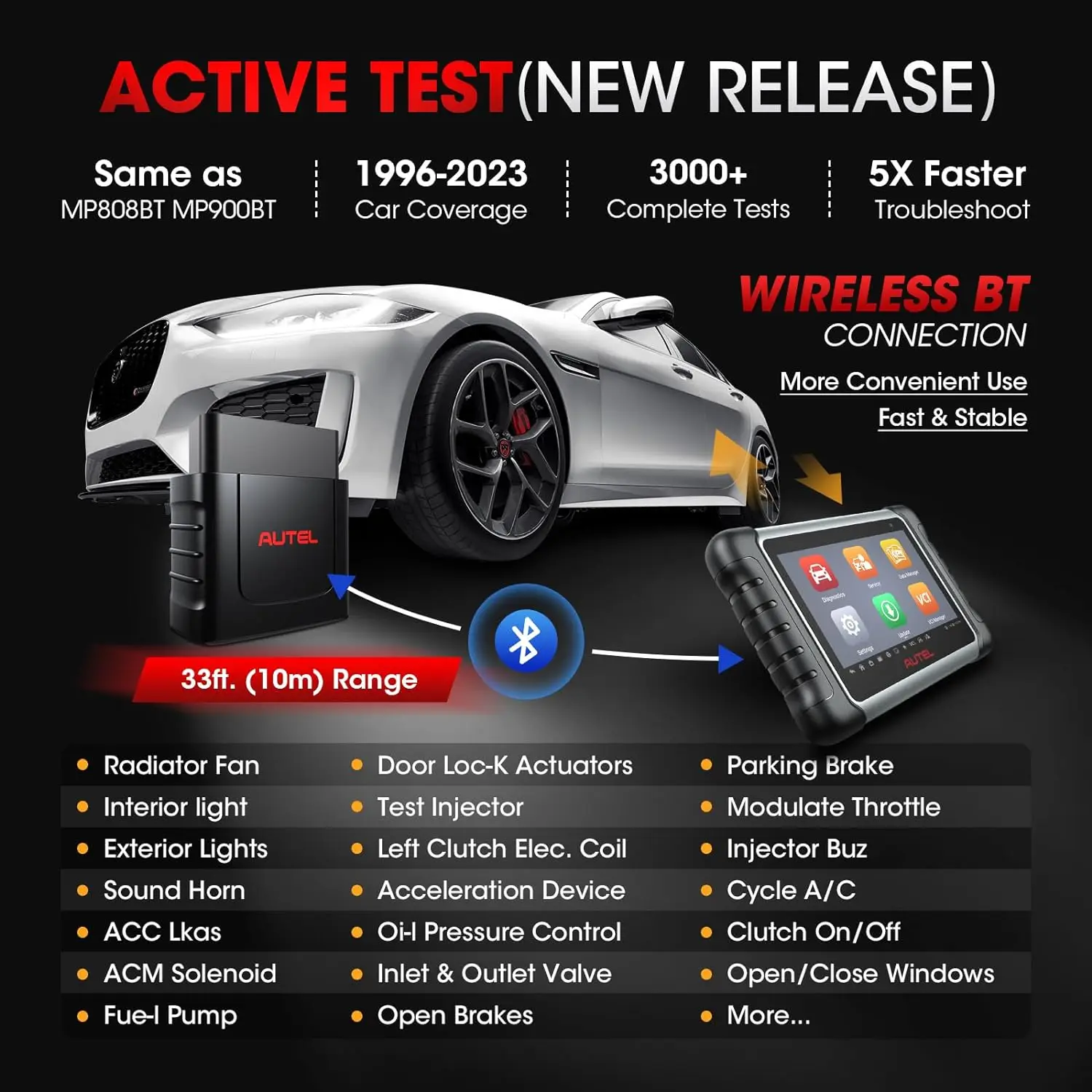 Autel MaxiCOM MK808K-BT MK808K BT Bluetooth OBD2 Scanner Same as MK808BT Pro Full Bidirectional Diagnostic Tools Code Reader-5