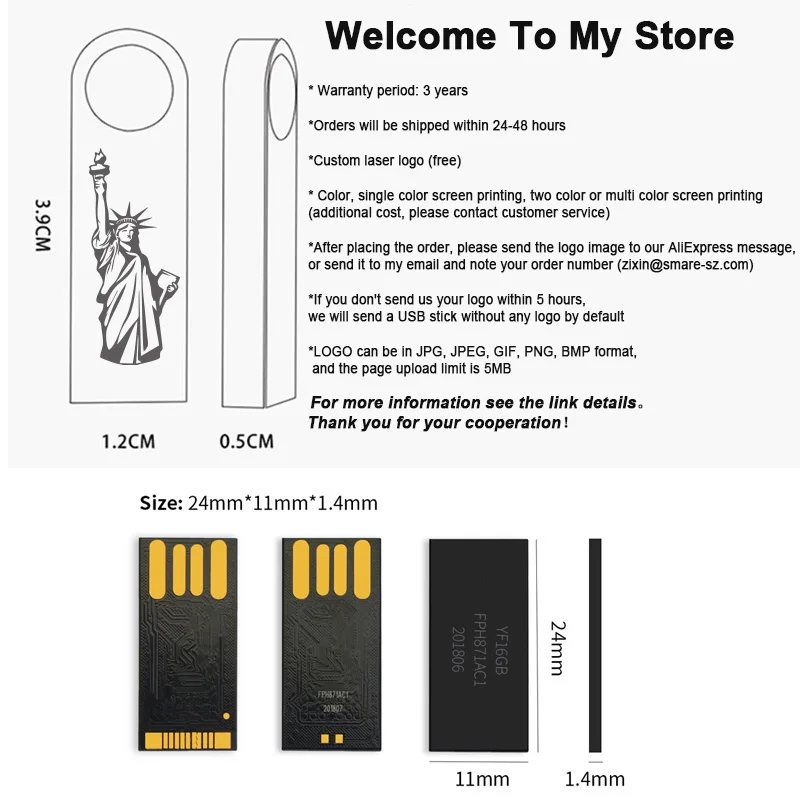 10PCS Metal Pen Drive 64GB 128GB Free Logo USB Flash Drive 32GB Flash Disk 16GB 8GB 4GB 2GB 1GB Memory Stick 512MB Free Logo-2