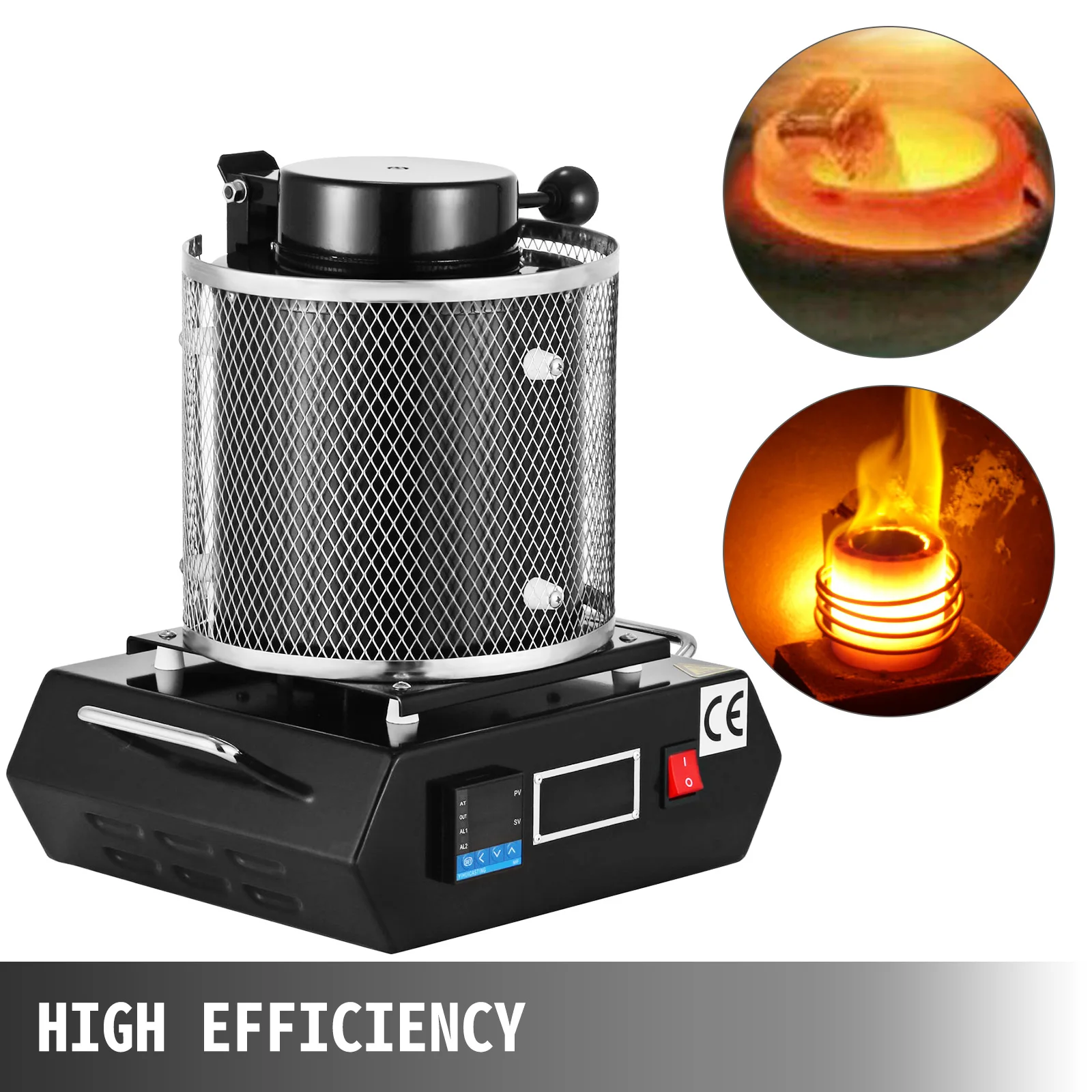 VEVOR 1KG 2KG 3KG 1150 ℃ Digital Automatic Melting Furnace Machine for Casting Refining Melting Scrap Silver Gold Tin Aluminum-5