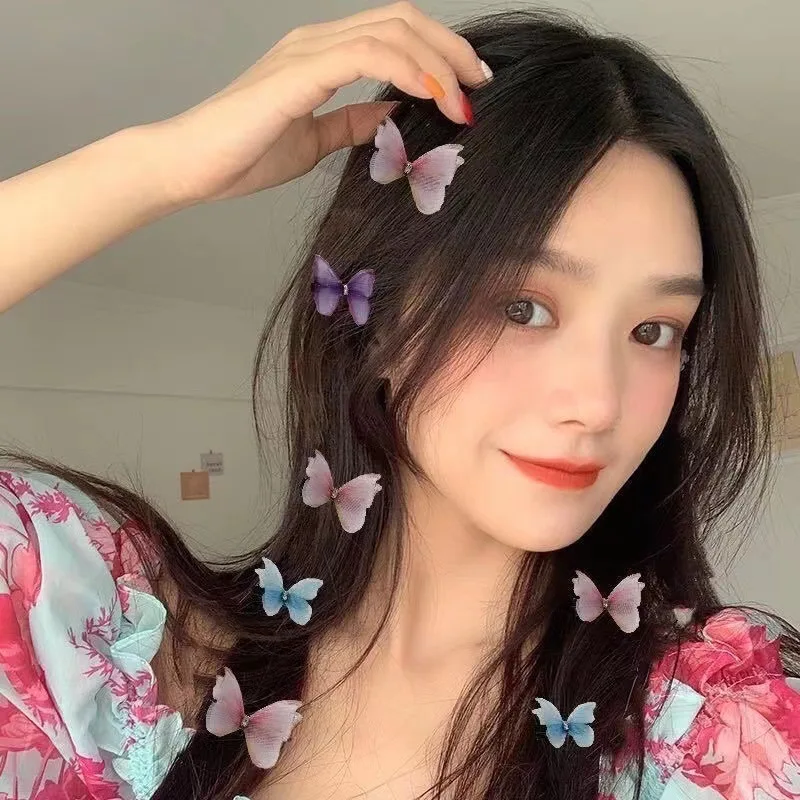 5PCS New Cute Princess Mesh Double-layer Butterfly Lovely Girls Hairpins Children Headwear Hairgrip Hair Clips Hair Accessories-3