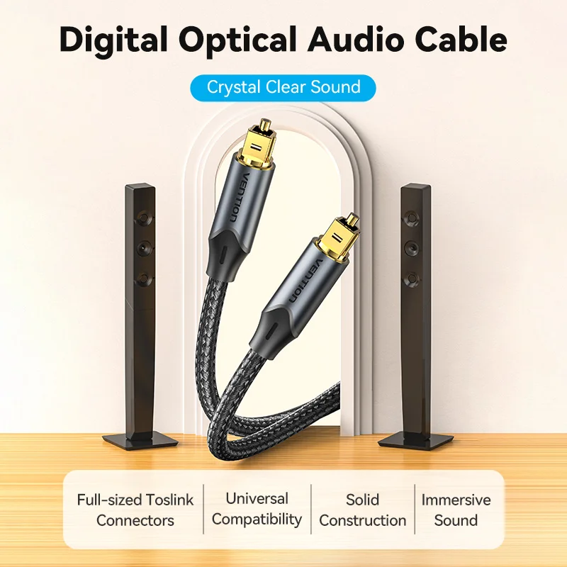 Vention Digital Optical Audio Cable Toslink SPDIF HIFI Sound SPDIF Dolby 5.1 Amplifiers for HIFI Video PS4  DVD Xbox  TV DTS-2