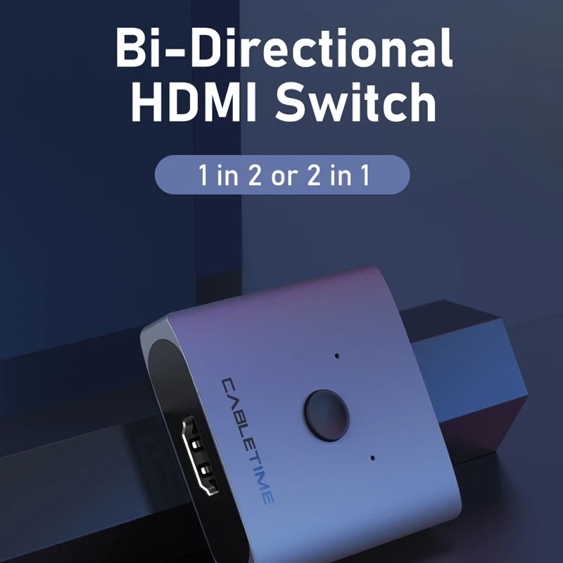 CABLETIME HDMI Splitter Switch 4K 2 in 1 Out 60Hz HDMI-compatible 2.0 Hub Switcher for PC Laptop HDTV Xbox PS4 PS5 TV Macbook-2