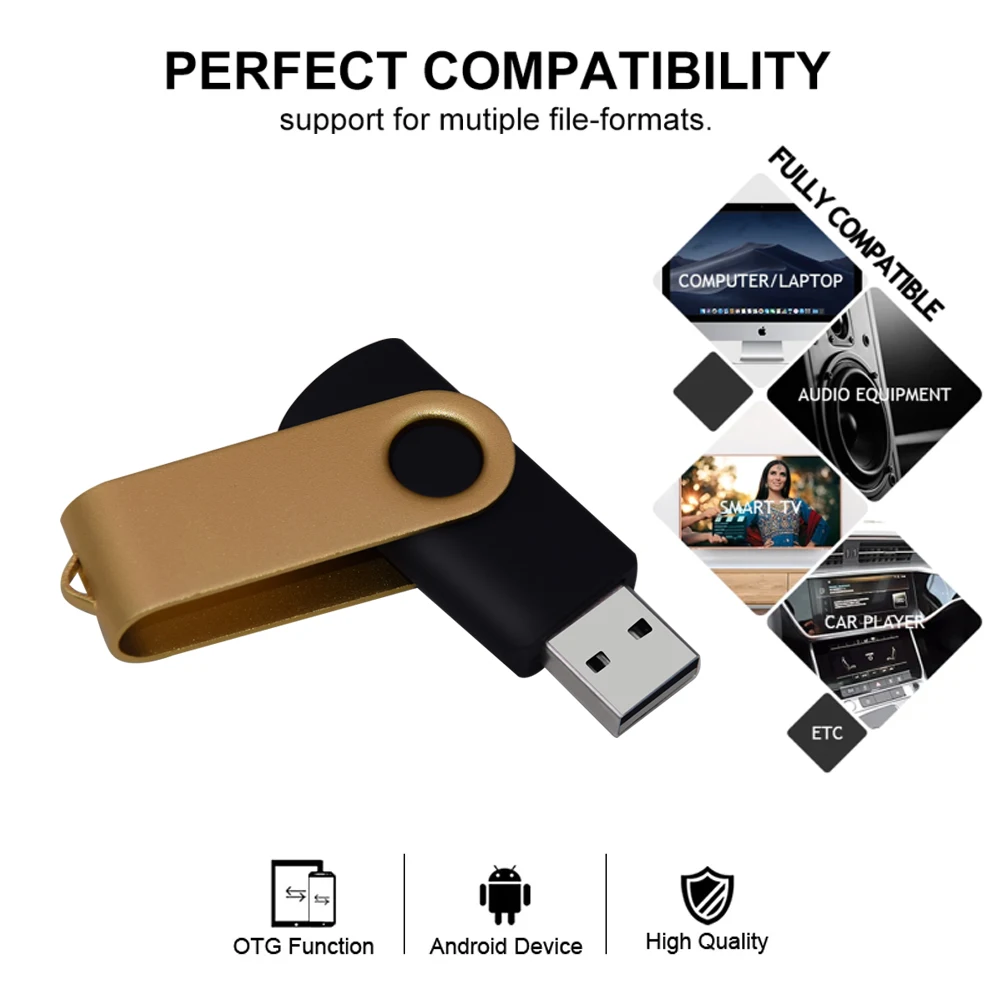 Fashion Rotatable USB 2.0 Flash Drive 128GB 64GB 32GB Colorful high speed 16GB 8GB memory Stick Waterproof Flash disk PenDrive-5