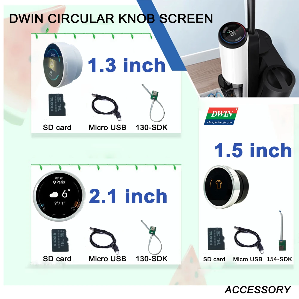 DWIN 1.54 Inch Display UART Circular Rotary Screen With Encoder Shell 240*240 Pixels No Touch Panel DMG24240C015_13WN-6