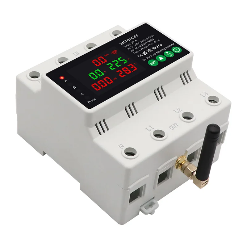 3 Phase 4 Wire 380V 100A Tuya WiFi Smart Bi-Directional Energy Power kWh Meter Auto-Reclosing Over Under Voltage Protector-4