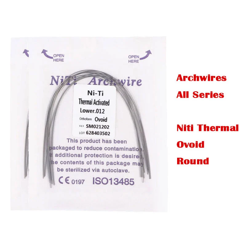 10pcs/pack Dental Orthodontics Arch Wire Thermally Activated Oviod NITI Arcs 012/014/016/018/020 Upper/Lower-2