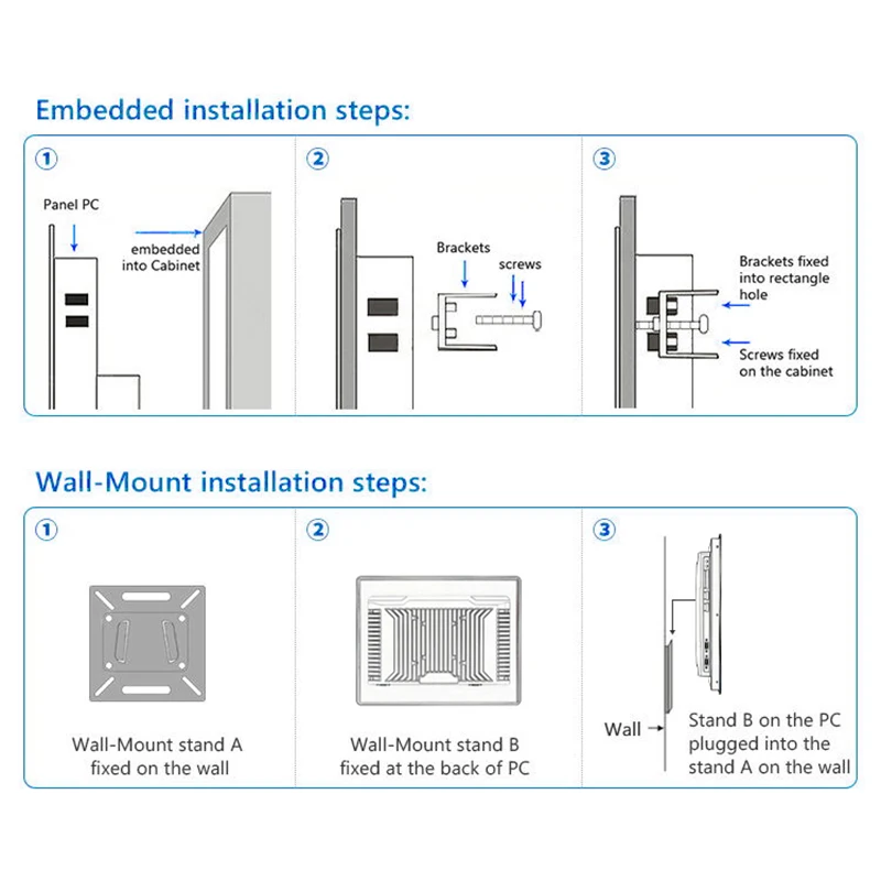 10.4 12.1 15 Inch Industrial Tablet Panel PC Embedded Computer Capacitive Touch Core i3 i5 i7 Win 10 System USB SSD WiFi Mini PC-6