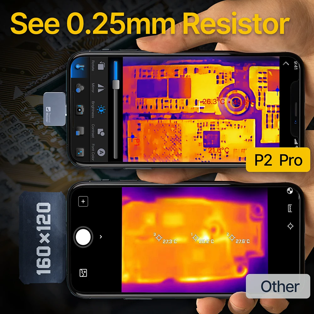 P2PRO Macro Lens Thermal Imager 600℃ High Temp Range 256*192 Infrared Camera for android phone iphone-4