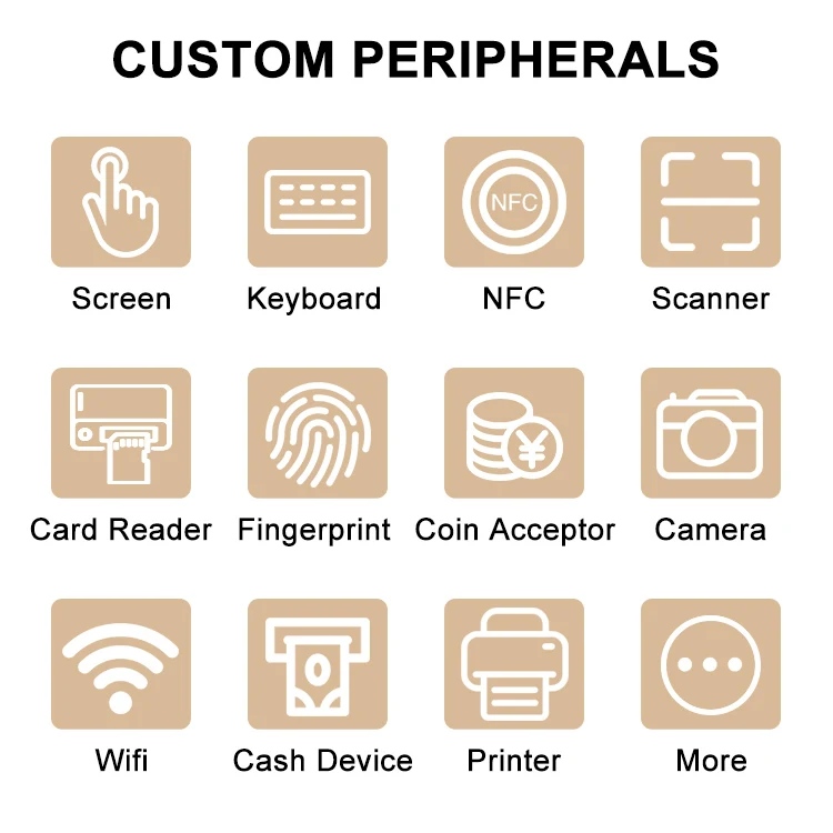 Customized 21.5-inch desktop self-service order payment kiosk restaurant gas station POS system credit card payment-4