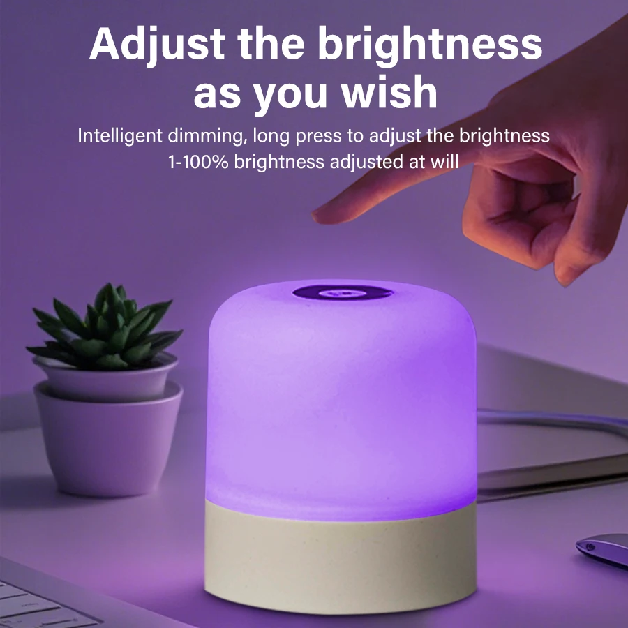 Touch LED Night Light USB Table Lamps Rechargeable Dimmable Bedside Light for Bedroom Decor Home Christmas Gift Child Night Lamp-5