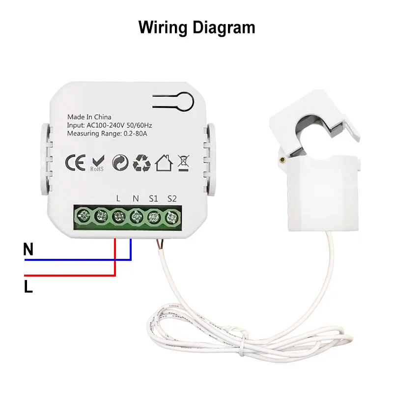 Tuya Smart Life ZigBee Clamp Power Digital Meter Energy Monitor 80A CT Din Rail App Electricity Statistics AC 110V 240V 50/60Hz-4