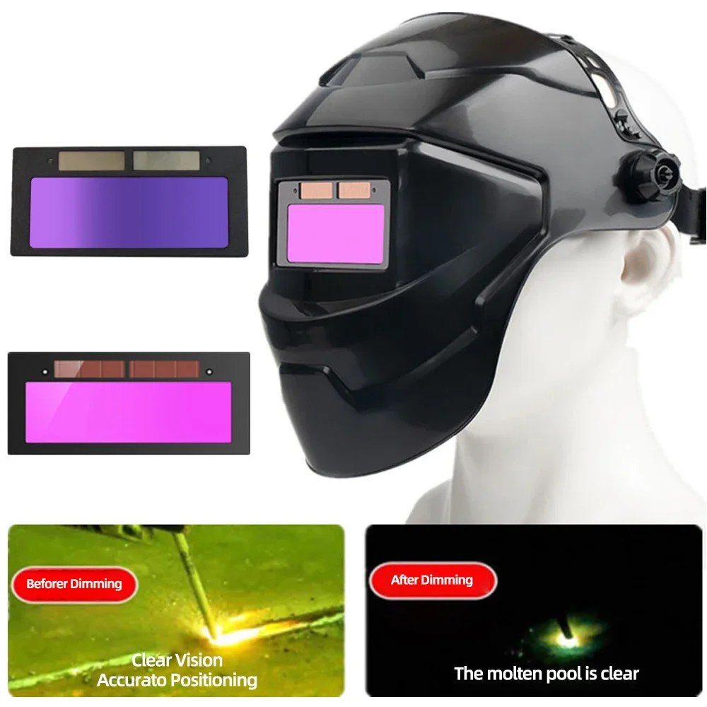 Welding Helmet/Face Mask Chameleon Large Angle Classic, Solar Automatic Dimming Welding, Large Arc Welding, Grinding And Cutting-3
