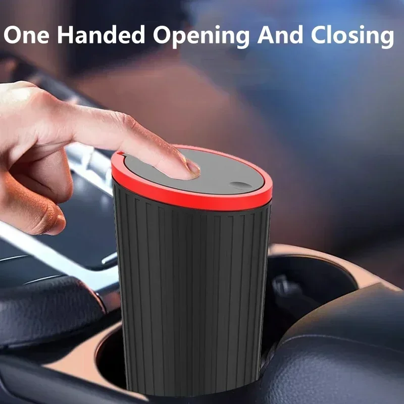 Car Trash Bin Can Mini Auto Dust Organizer Car Interior Rubbish Bag Garbage Container Storage Box Bucket Auto Accessories-2