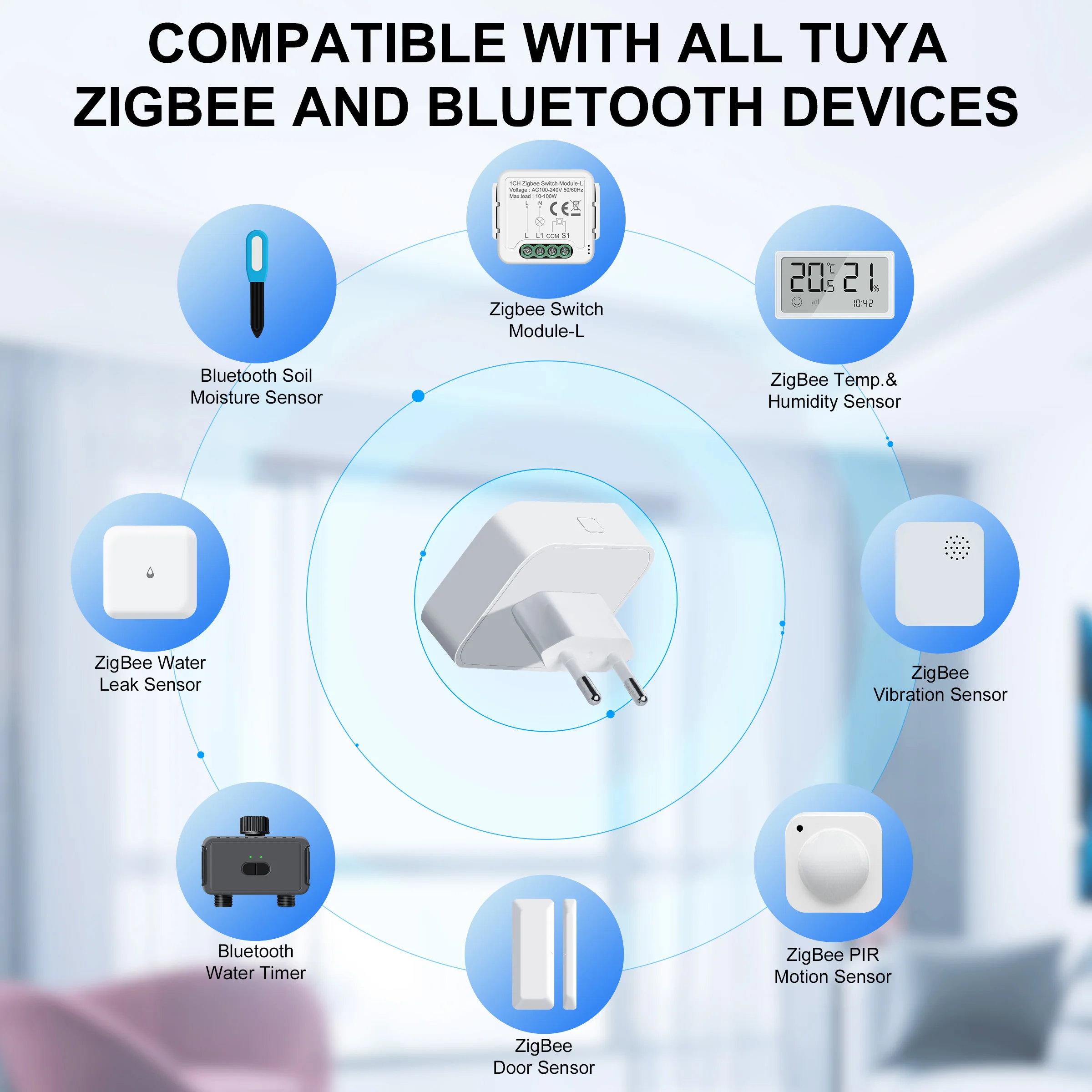GIRIER Tuya ZigBee Gateway Hub Plug-in Type ZigBee/Bluetooth Multi-mode Gateway Bridge for Smart Home Automation Work with Alexa-4