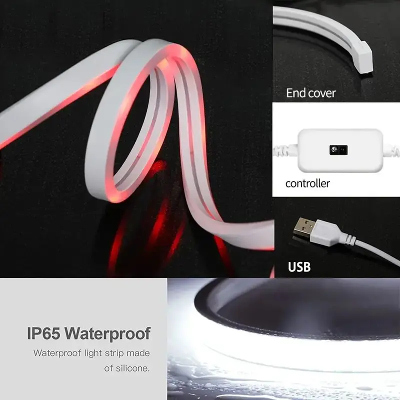 LED Neon Lights Strip Motion Sensor Hand Scan Switch USB Powered Dimmable Waterproof Flexible Light For Home Party DIY Neon Sign-6