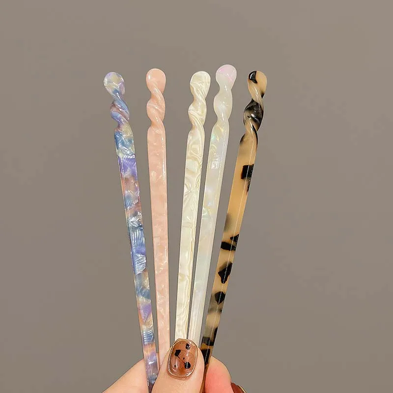 Vintage Chinese Style Hair Sticks for Women Girls Fashion Acetate Chopstick Shaped Hair Clips Pins Jewelry Hair Accessories-4