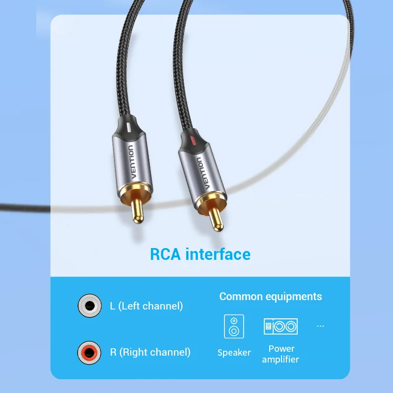 Vention RCA Cable HiFi Stereo 3.5mm Jack to 2RCA  Audio Cable AUX RCA 3.5 Y Splitter for Amplifiers Audio Home Theater Cable RCA-6