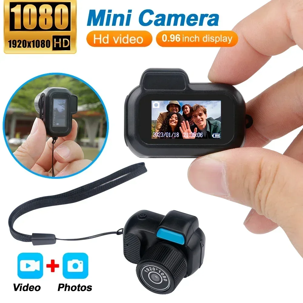 Retro Mini Camera with Screen Indoor Home Outdoor 1080p HD Portable Very Small Cam Video Support TF Card Holiday Gifts Y3000