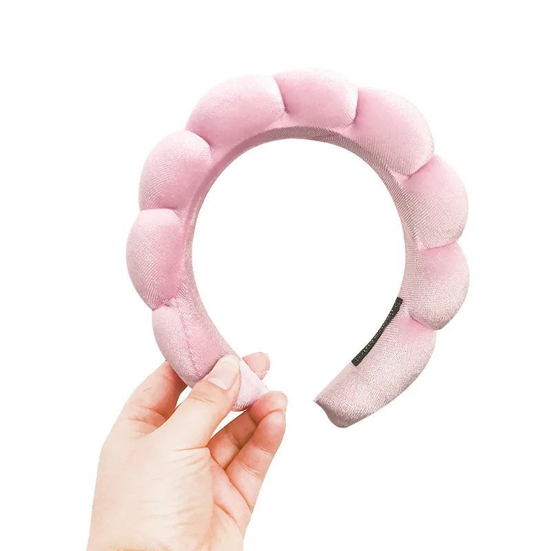 Velvet Hair Band High Skull Top Sponge Fried Dough Twists High Sense Hair Band Hair Accessories Solid Color Hair Band-2