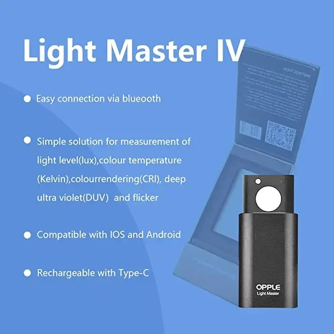 OPPLE Light Master 4 Light Lux CRI DUV R1-R14 Flicker Meter LED Flashlight Bluetooth IOS Android Tester Tool Lighting Sensor-4