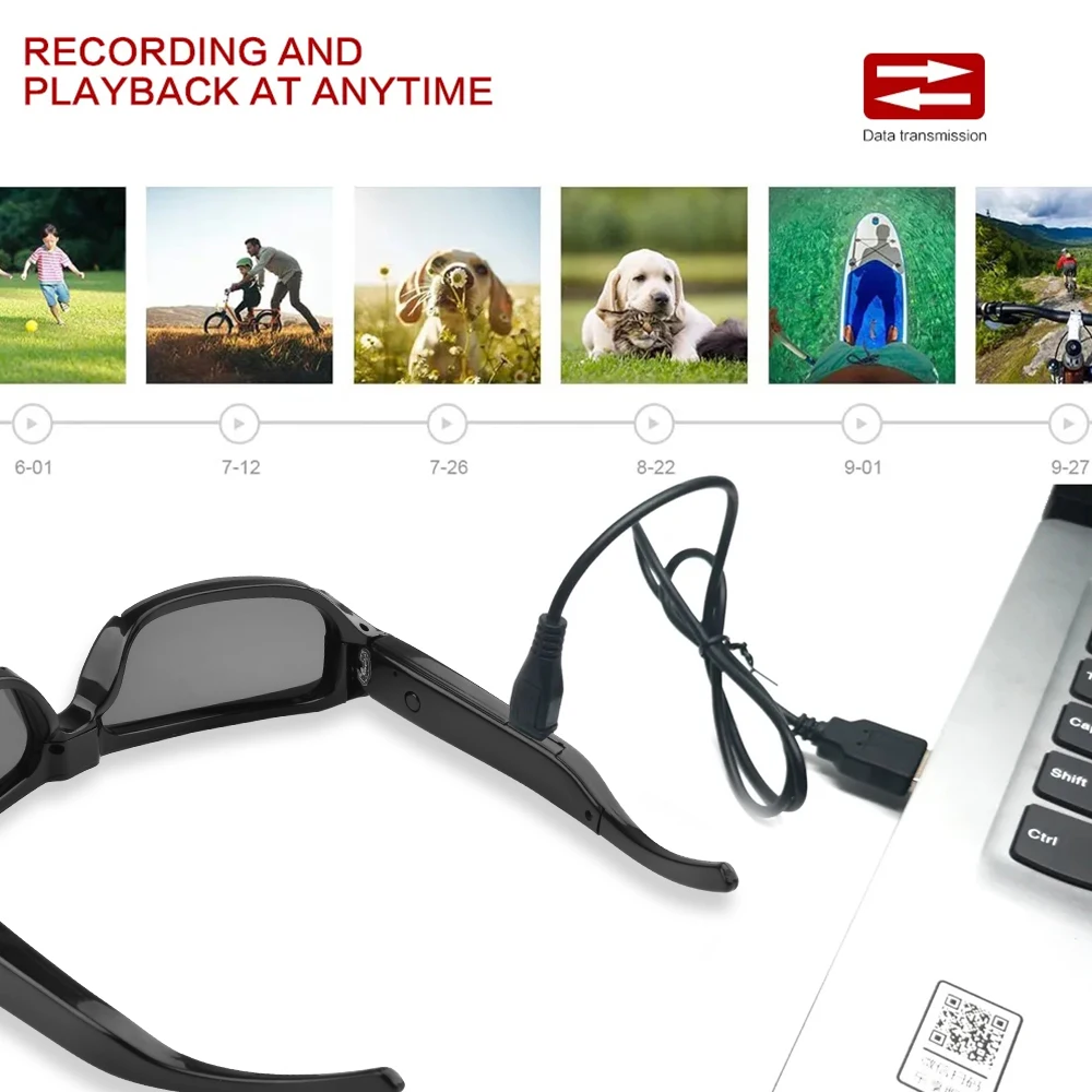 Portable 1080P HD Mini Glasses Camera Video Recorder Wearable Sunglasses Camera Outdoor Sports DV DVR Surveillance Camcorder-2