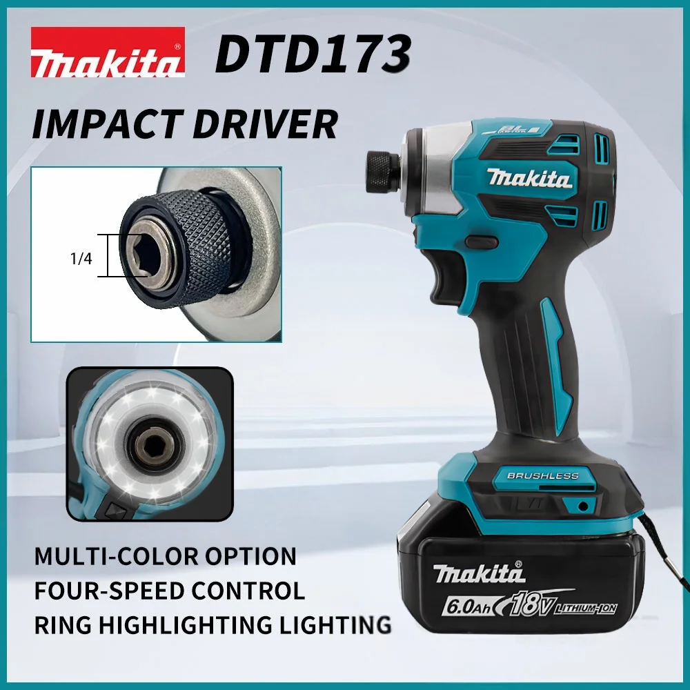 Makita Brushless Impact Driver DTD173 18V Lithium Cordless Electric Drill Power Tool Multifunction Household Tool（No Battery）-2