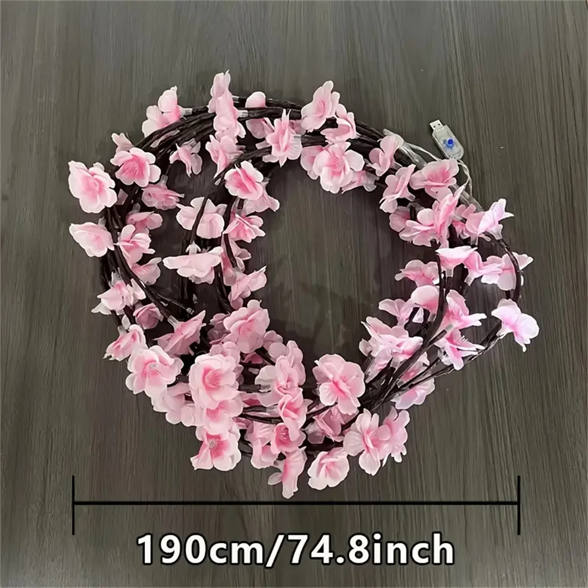 Cherry Blossom 96 Led USB Tree Branch Rattan Lights 8 Modes Colorful String Lamp Valentine Christmas Wedding Bedroom Decoration-6