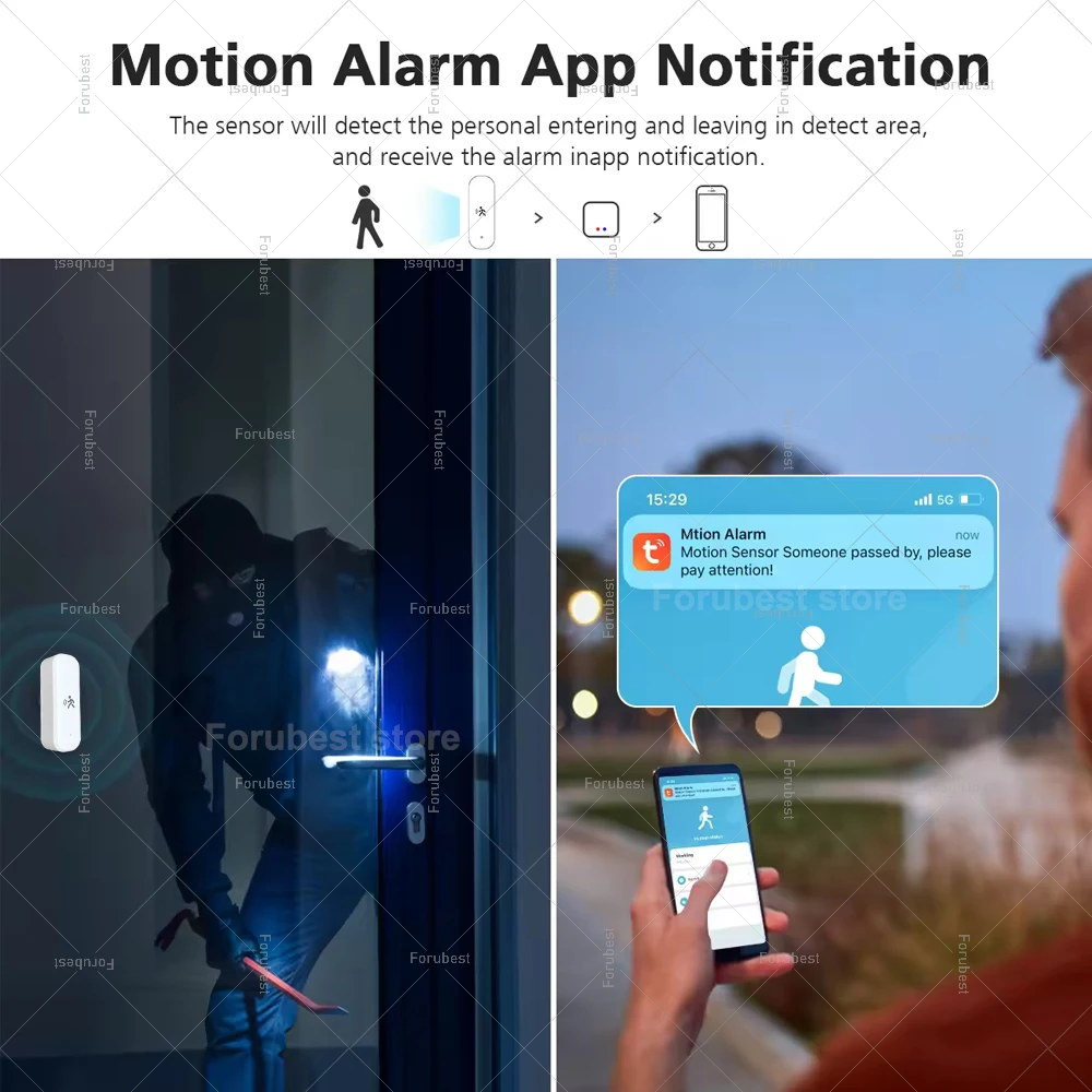 Tuya Zigbee Human PIR Motion Sensor Light Infrared Detector With Temperature Humidity Detection Meter Smart Life Home Automation-4