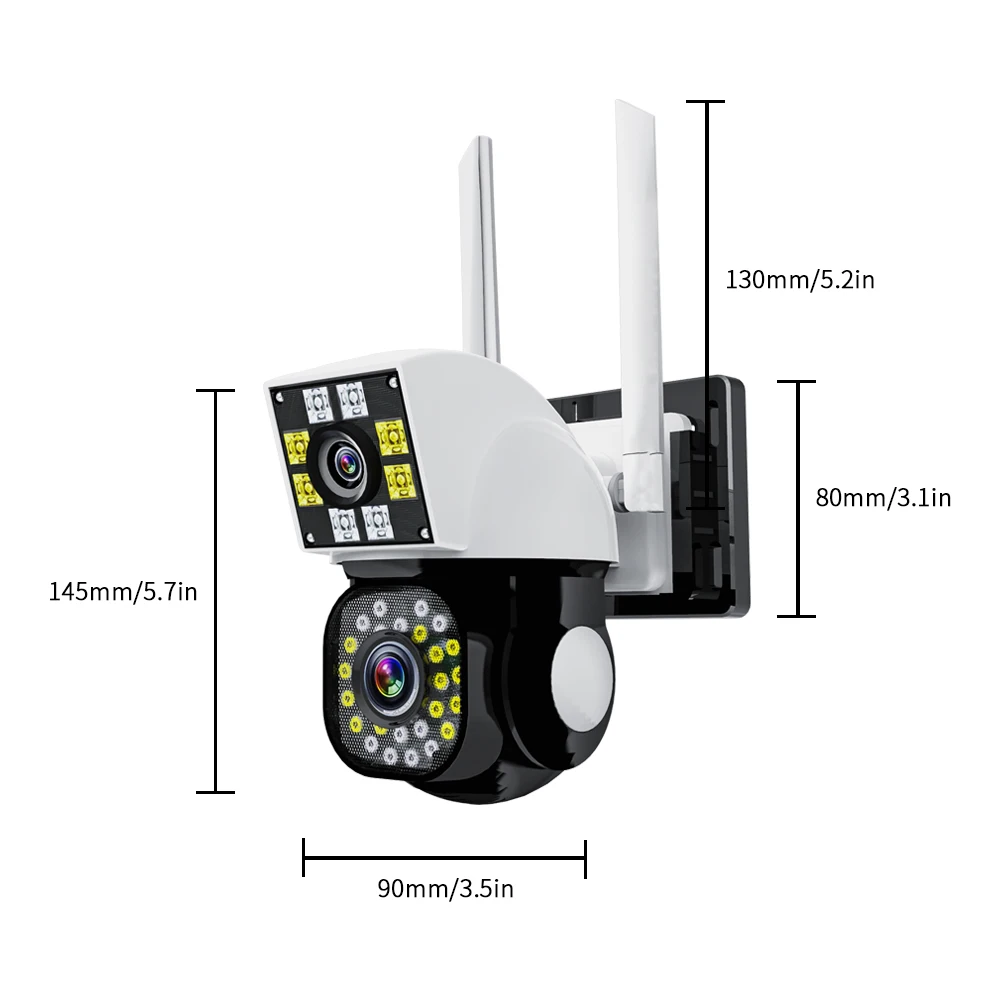 Neye 4K/8MP Wireless WiFi Camera 1080P Dual Lens Dual Screen Outdoor Home Head IP Camera CCTV Dual Lens Security Camera-4