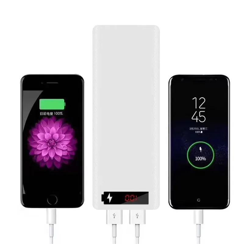 10*18650 Power Bank Battery Box Holder Portable Dual USB Type C Charge Shell for iPhone Xiaomi Huawei 18650 Battery Cases-4