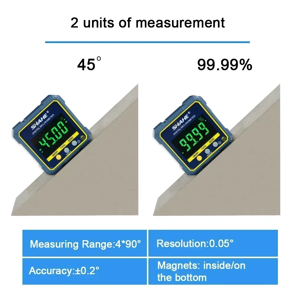 SHAHE Magnetic Digital Electronic Level and Angle Finder Gauge Bevel Box Angle Measurement Tool-4