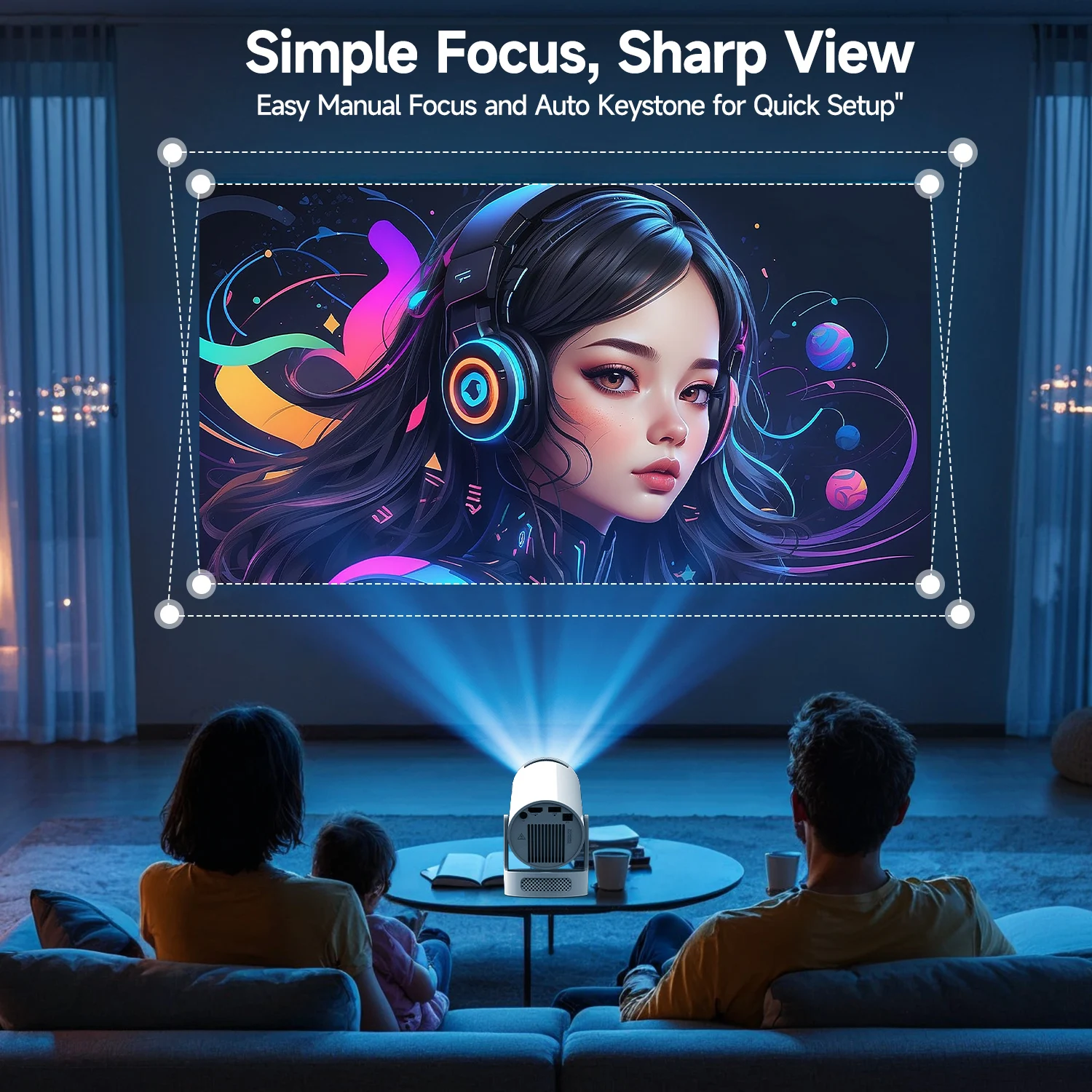 Magcubic 4K Android 11 Portable Projector 8000 Lumens WiFi 6 BT5.4 Outdoor Theater 5W HiFi Speaker 720P HD Supported HY300 Pro+-3