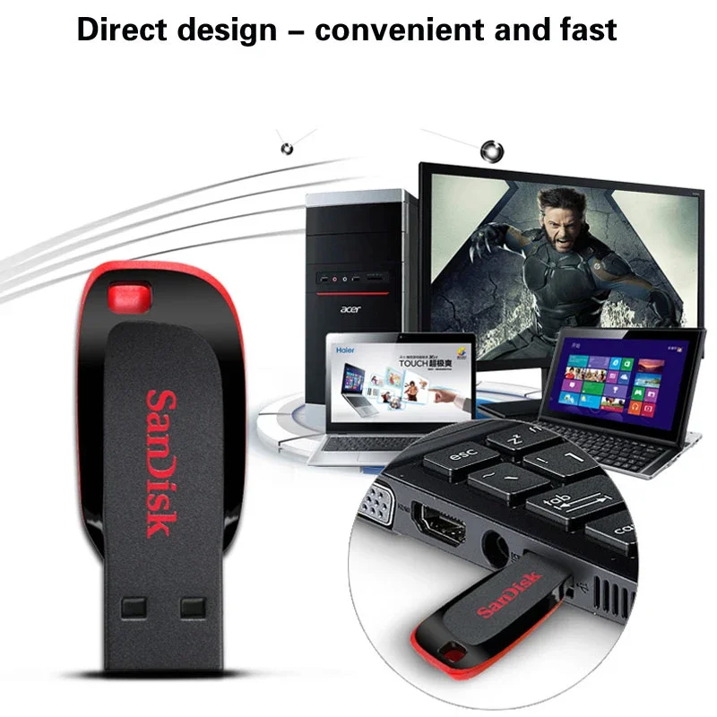 Sandisk Pendrive 128gb 64gb 32gb 16gb Mini USB Flash Drive 32 64 128 16 GB Pen Drive 2.0 USB Stick Disk on Key Memory For Phone-4