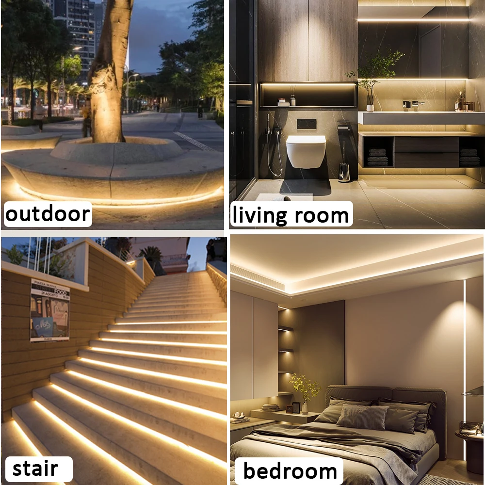 220V Led Strip High Brightness Waterproof COB LED Strip 220V Flexible Ribbon for Room Bedroom Kitchen Outdoor Garden Lighting-6