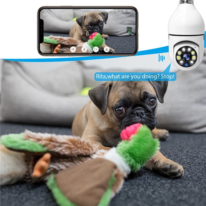 1080P HD E27 Bulb Surveillance Camera Anti-theft Outdoor Indoor Security Monitor Wireless WiFi Camera Night Vision Audio IP Came-5