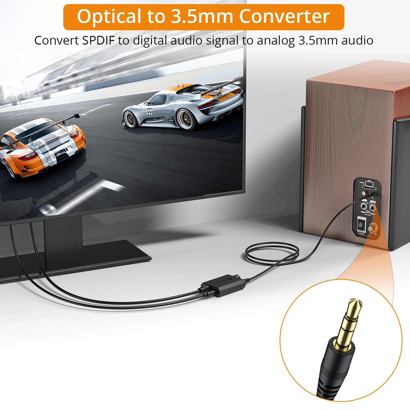 Neoteck 192kHz DAC Converter SPDIF To 3.5mm AUX Digital To Analog Audio Converter Optical Toslink To 3.5mm Audio Adapter-5