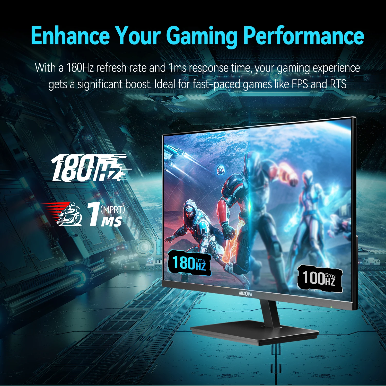 New ARZOPA 27inch 180Hz 2K FastIPS QHD PC Monitor 1ms FreeSync Gaming monitor,M1RC-2