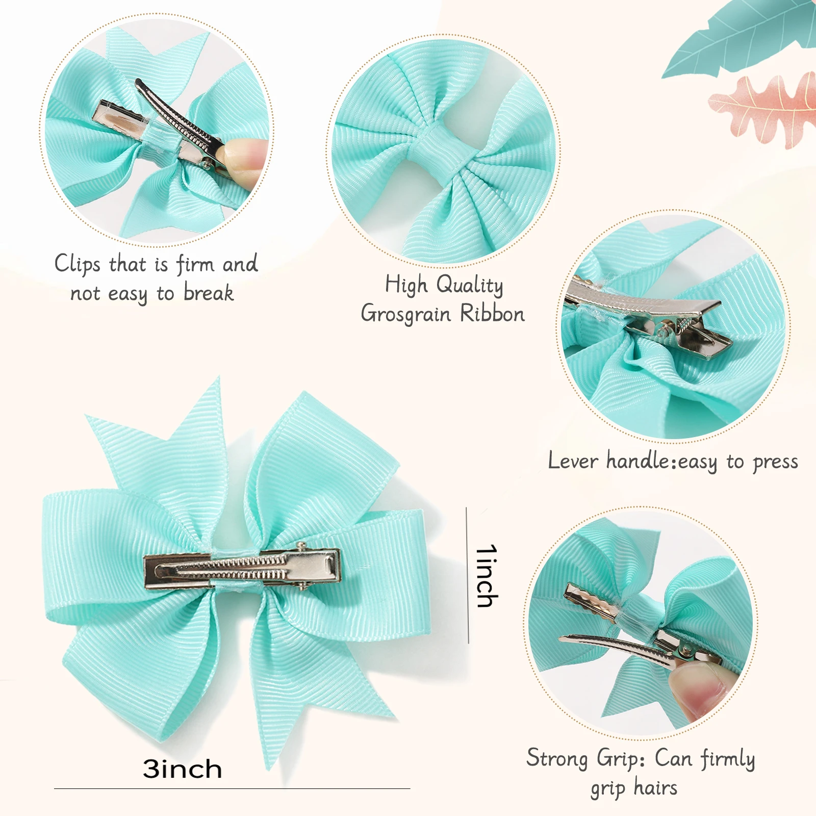 20/40Pcs Sweet Random Candy Color Bow Hair Clip Set for Baby Girls Cute Ribbon Hairpin Kids Headwear Kids Hair Accessories Gifts-2