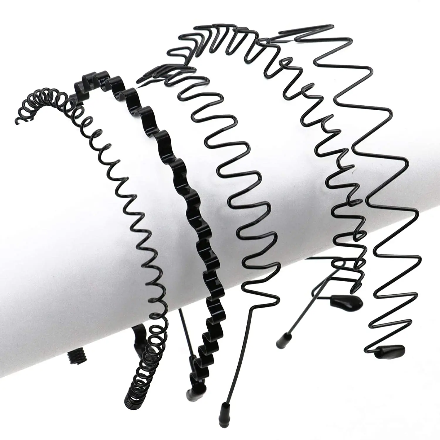 Unisex Black Elastic Non Slip Simple Metal Headbands For Men Women Wavy Hairband Spring Hair Hoop Fashion Hair Accessories-4