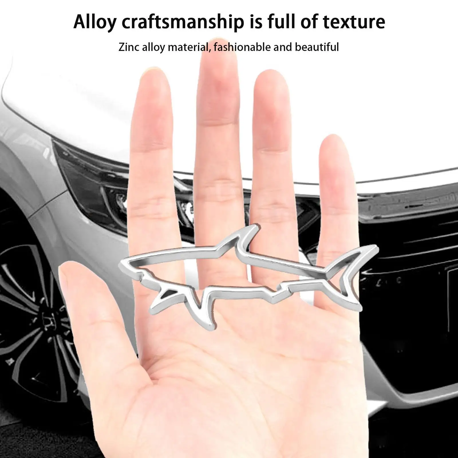 3D Metal Car Styling Sticker Hollow Fish Shark Emblem Badge Decals Automobiles Motorcycle Computer Fuel Cap Accessories Decals-6