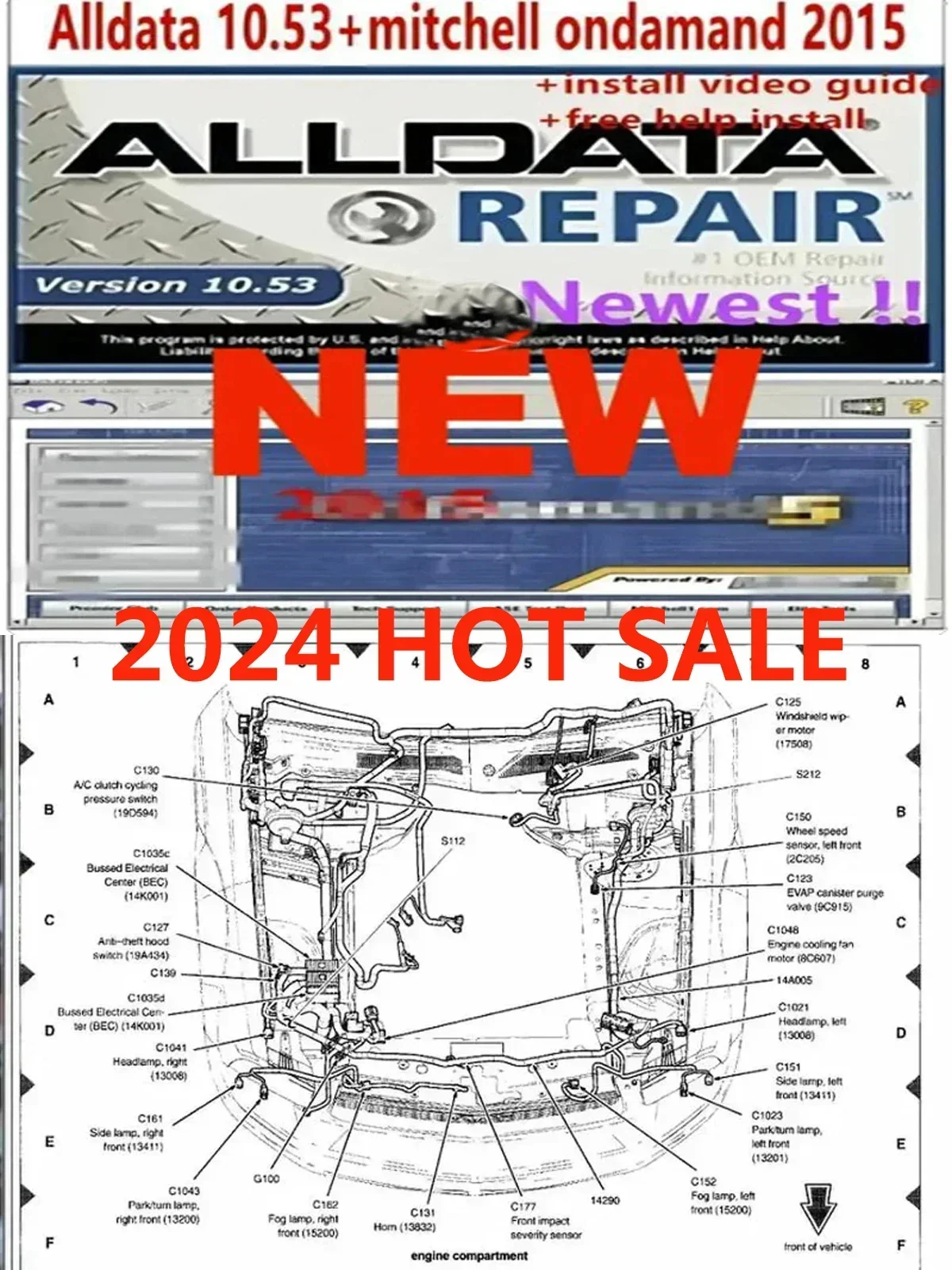 2024 Hot Newest all data auto repair software alldata 10.53 software alldata download auto diagnostic free help install-2