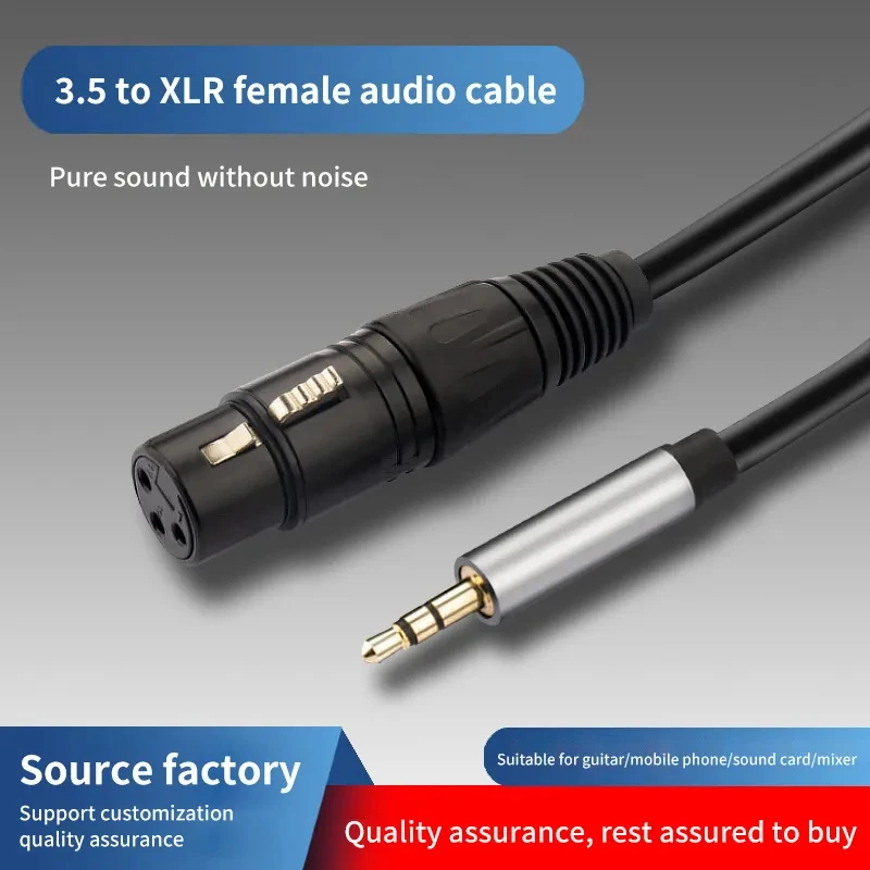 XLR to 3.5mm Audio Cable Microphone Balanced Analog Audio Cord XLR Female to AUX 3.5mm Jack for Computer Phone Speaker Amplifier-2