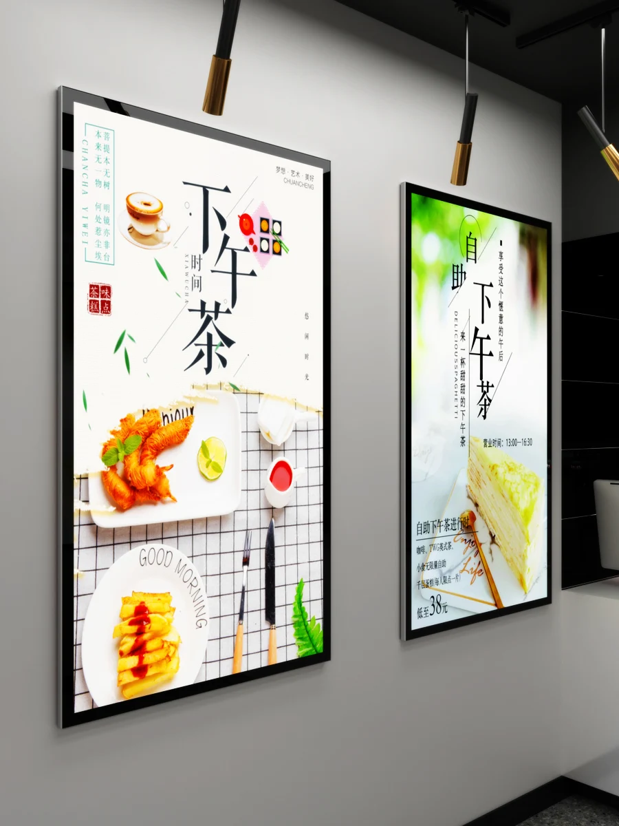 Aluminum Frame LED Signage Display Wall Mounted Magnetic Light Boxes-3