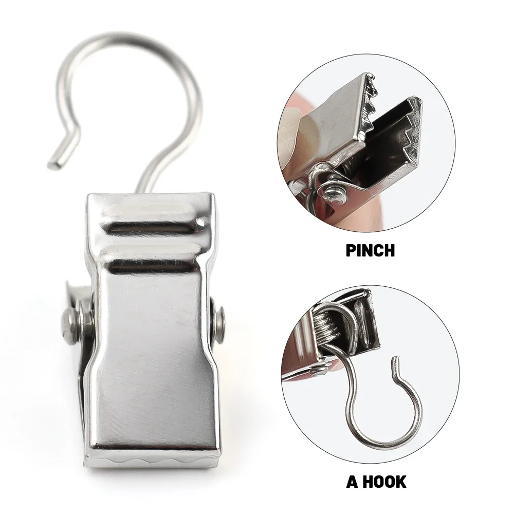 10/50Pcs Metal Mini Curtain Clips with Hook Multifunctional Shower Curtain Hook Home Photos Decoration Clips Window Accessories-5