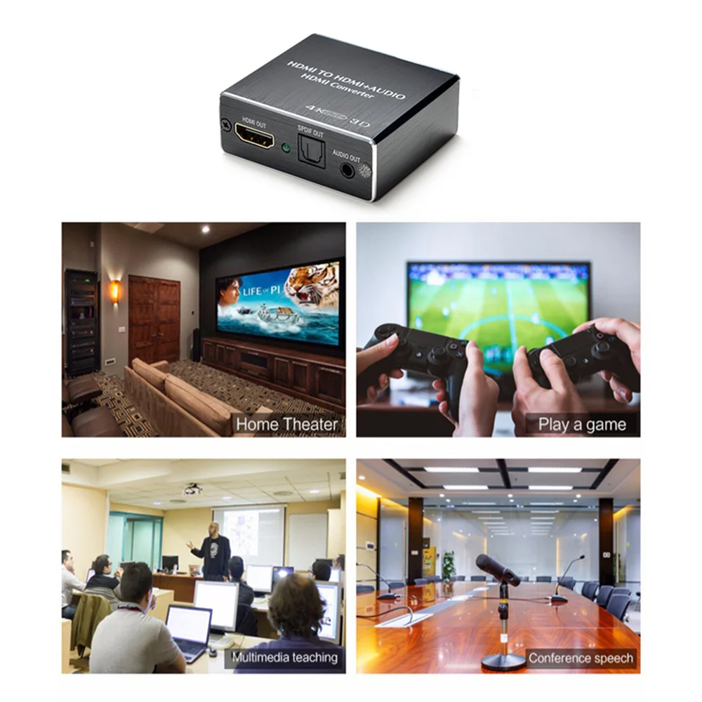 HDMI-compatible Audio Extractor Stereo Extractor Converter Optical TOSLINK SPDIF + 3.5mm Audio Splitter Adapter-3